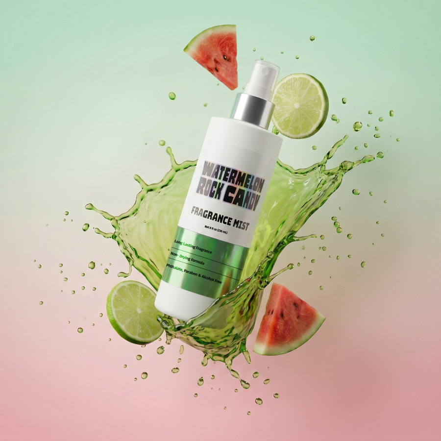 Watermelon Rock Candy dog fragrance mist with watermelon and candy styling
