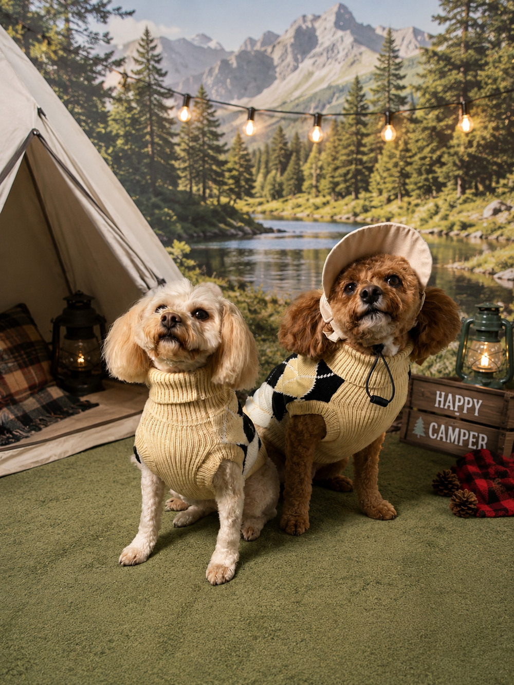dogs in camping gear
