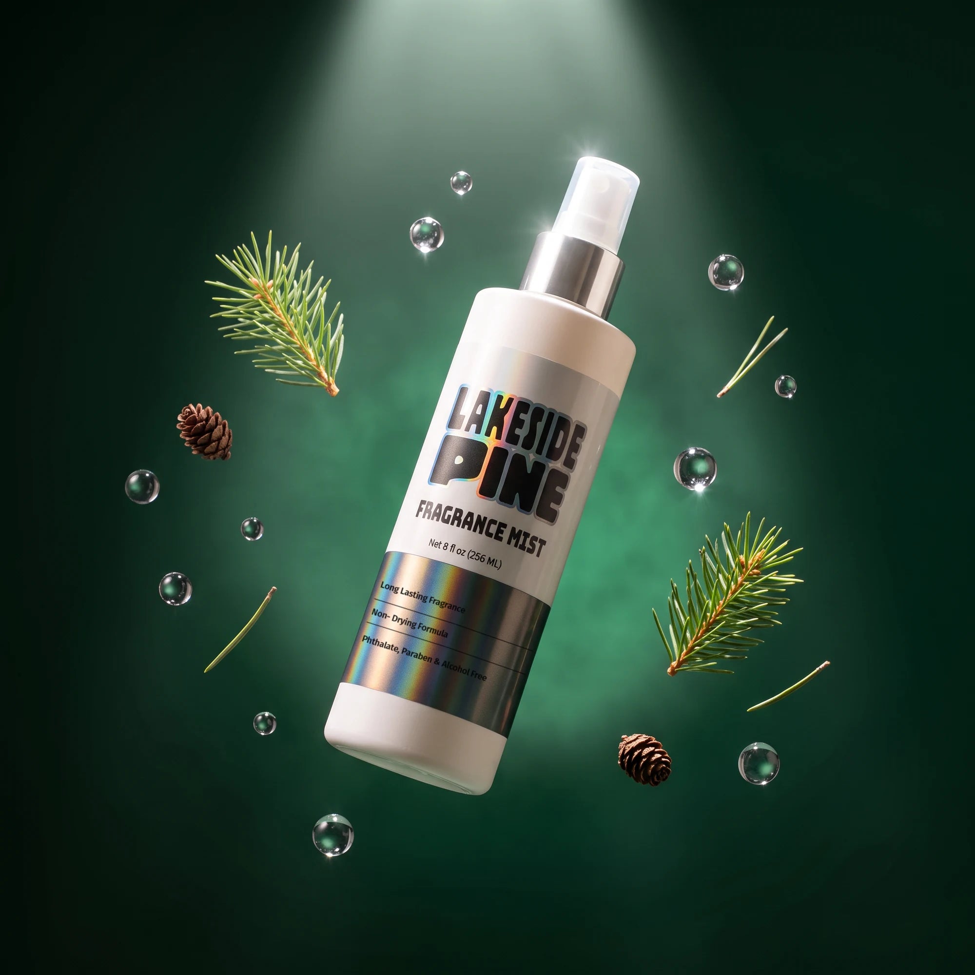 Lakeside Pine fragrance mist with pine branches